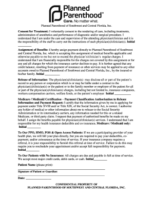 Planned Parenthood Consent for Treatment