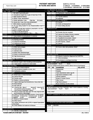Patient Medical History Form