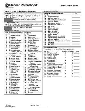 Female Medical History Form