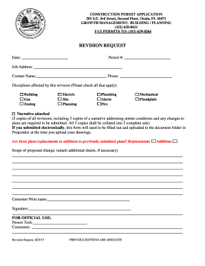 Construction Permit Revision Request