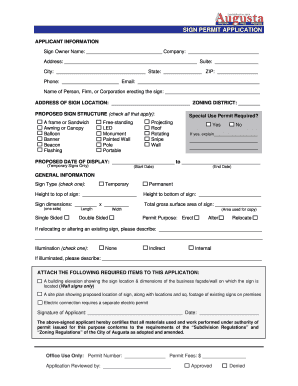 Sign Permit Application