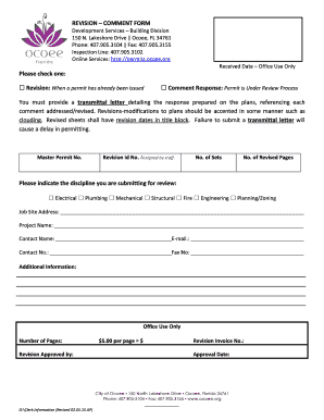 City of Ocoee Building Permit Revision Form