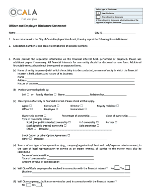 Officer and Employee Disclosure Statement
