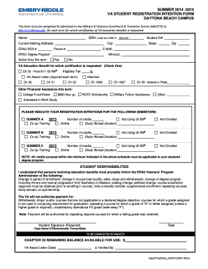 VA Student Registration Intention Form