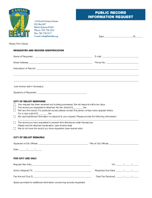 Public Record Information Request