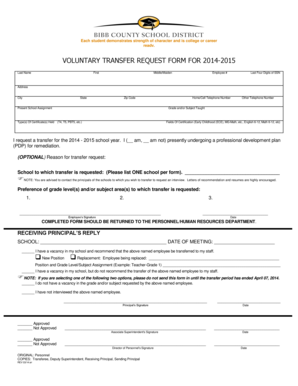Voluntary Transfer Request Form