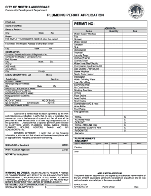 Plumbing Permit Application