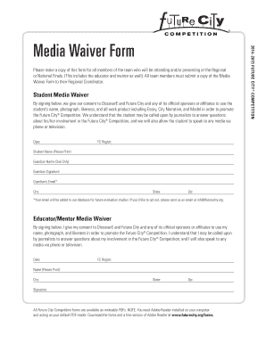 Future City Competition Media Waiver Form