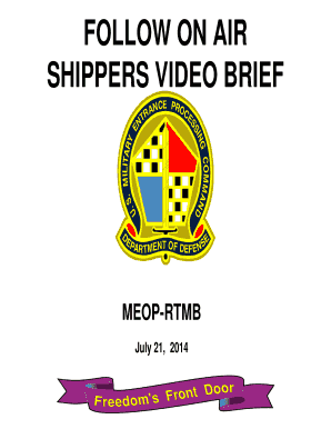 Air Shippers Video Brief Template