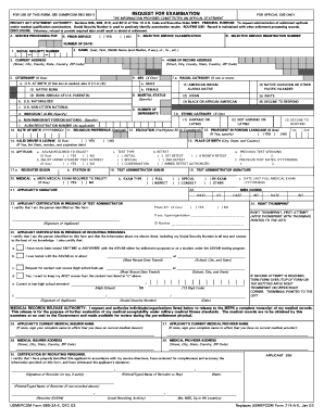 USMEPCOM Form 680-3A-E Request for Examination
