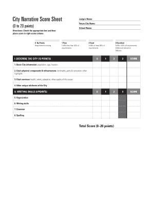 Future City Narrative Score Sheet