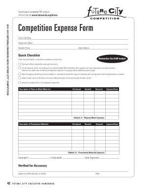 Competition Expense Form