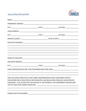 Soliciting Application Form