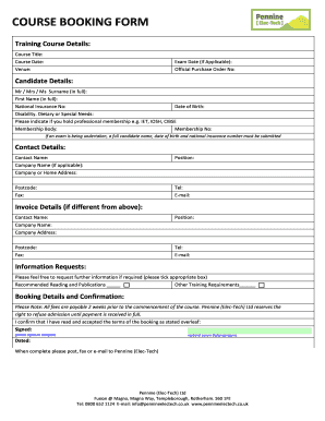 Course Booking Form