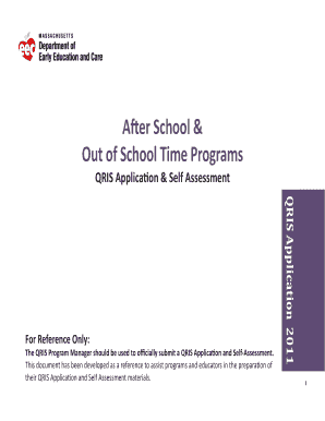 After School Program QRIS Application Form