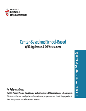 Center-Based and School-Based QRIS Application & Self Assessment