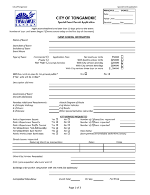 Special Event Permit Application Permit - tonganoxieorg