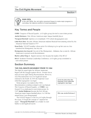 Civil Rights Movement Study Guide