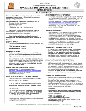 Utah Concealed Firearm Permit Application