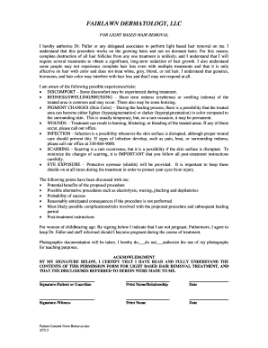 Light Based Hair Removal Consent Form