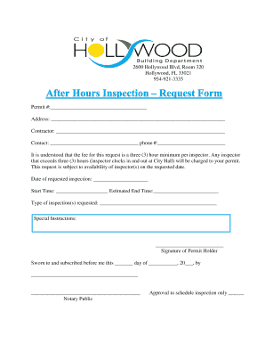 Building Inspection Request Form