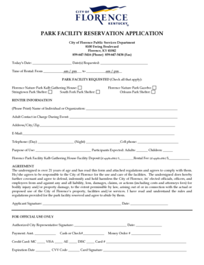 Park Facility Reservation Application