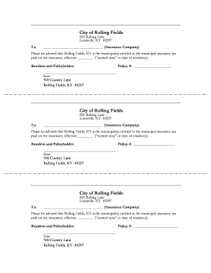 Municipal Insurance Tax Notification
