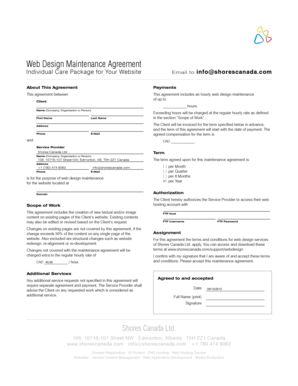 Web Design Maintenance Agreement