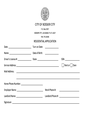 Residential Application Form