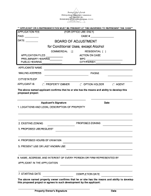Board of Adjustment Application