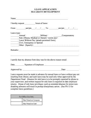 Leave Application Form