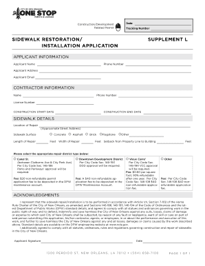 Sidewalk Restoration Installation Application