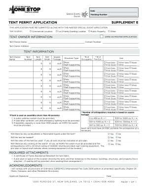Tent Permit Application