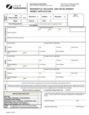 Residential Building and Development Permit Application