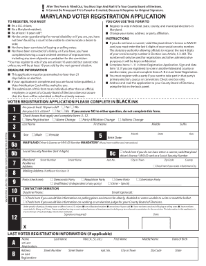 Maryland Voter Registration Application