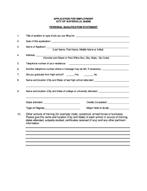 Application for Employment