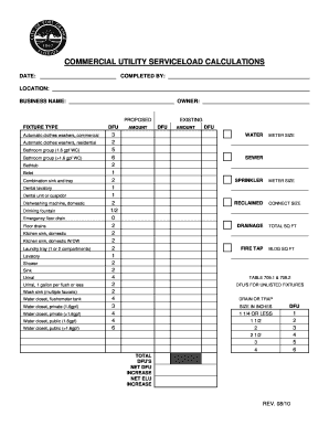 Commercial Utility Service Load Calculations