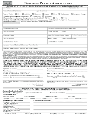 Florida Building Permit Application