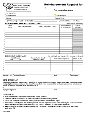 Employee Reimbursement Request Form