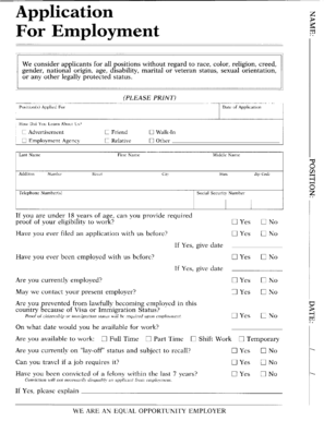 Employment Application Form