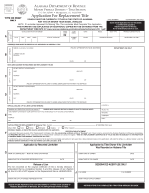 Alabama Replacement Title Application