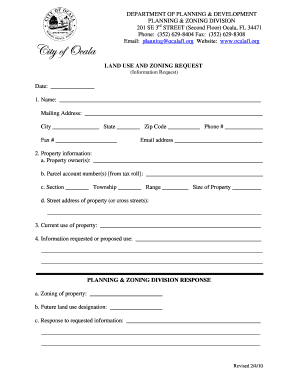 Land Use and Zoning Request Form