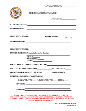 Business License Application