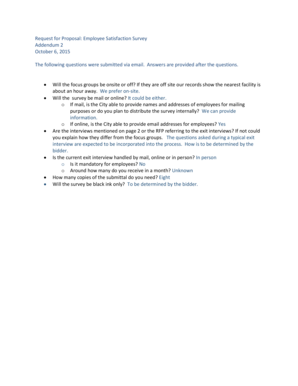 Request for Proposal Employee Satisfaction Survey