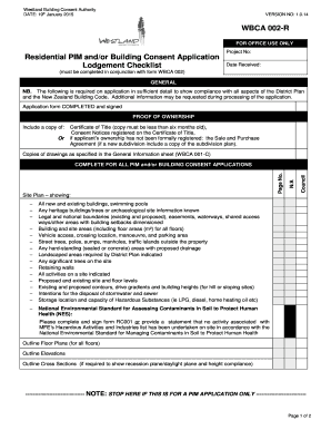 Residential Building Consent Application