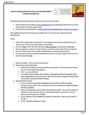 US Census Bureau Address Authority Questionnaire