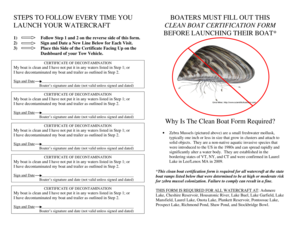 Clean Boat Certification Form