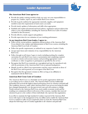 American Red Cross Leader Agreement