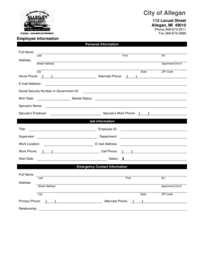 Employee Information Form