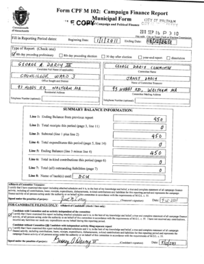 Massachusetts Campaign Finance Report